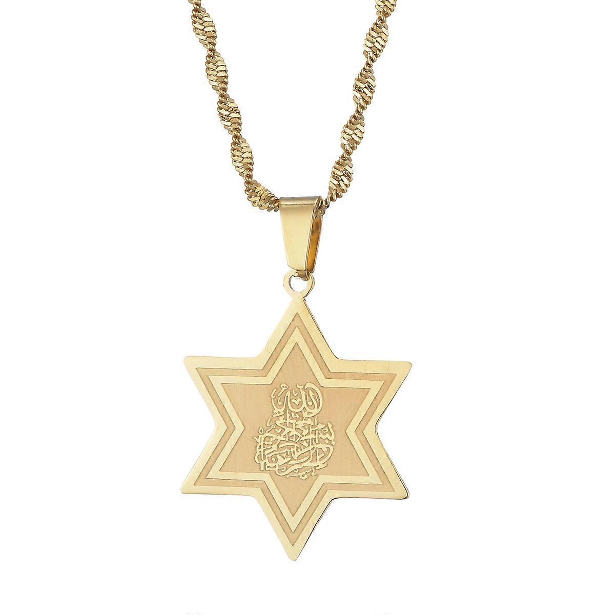 Religiøs Davidsstjerne vedhæng halskæde til mænd kvinder hexagram amulet rustfrit stål jødiske smykker