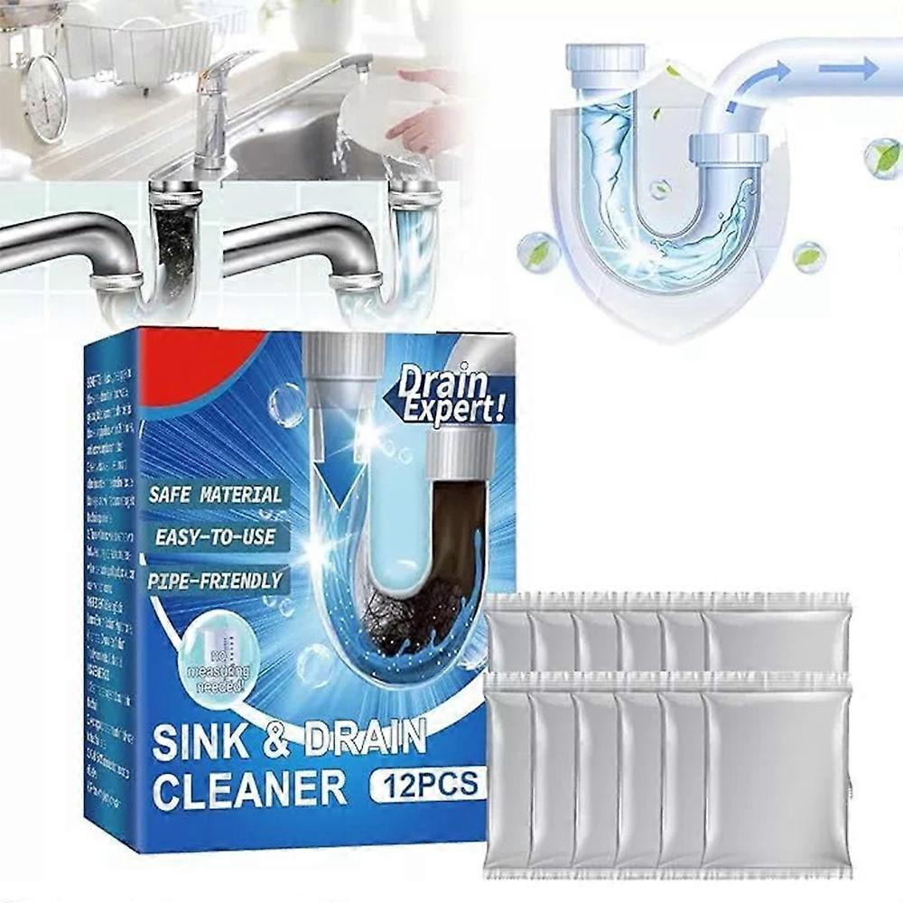 12pcs Powerful Pipe Dredging Agent,2024 New Drain Cleaner,Sink & Drain Cleaner~