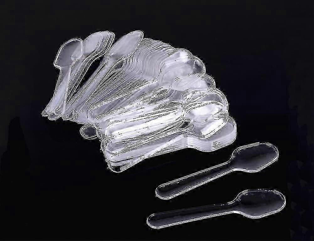 500pcs Clear Disposable Tasting Spoons Plastic Sampling Spoons Small Taster Spoons For Food Ice Crea