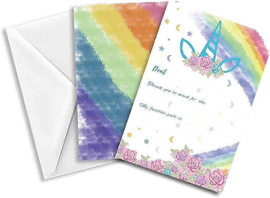 Invitations with Envelopes 30 Sheet Fill-in Rainbow Unicorn Theme Invites Wedding Invitation Kit for Wedding Bridal Shower Baby Shower Birthday Invita