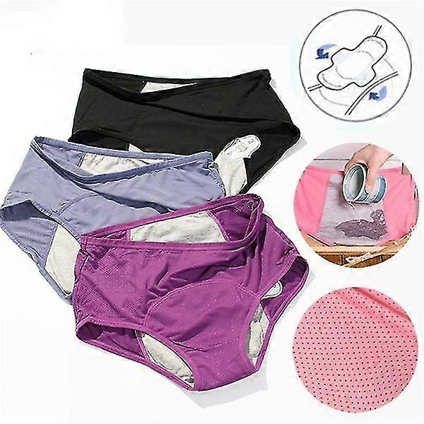 4 Pairs Women's Panties Menstruation Pants Leak-proof Menstrual Period Warm Skirt Pants
