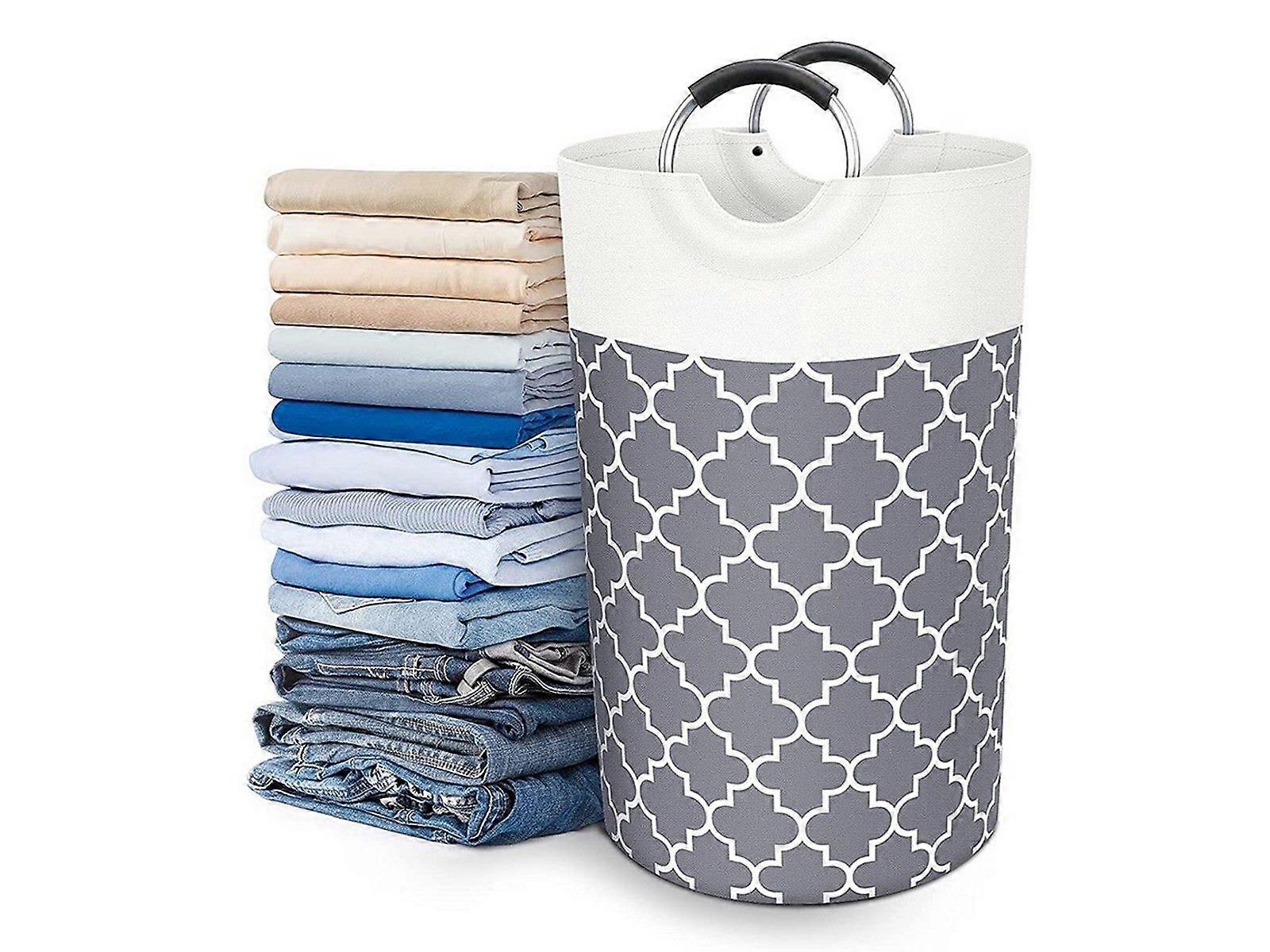 82L Collapsible Laundry Basket Foldable Laundry Hamper Clothes Hamper Grey