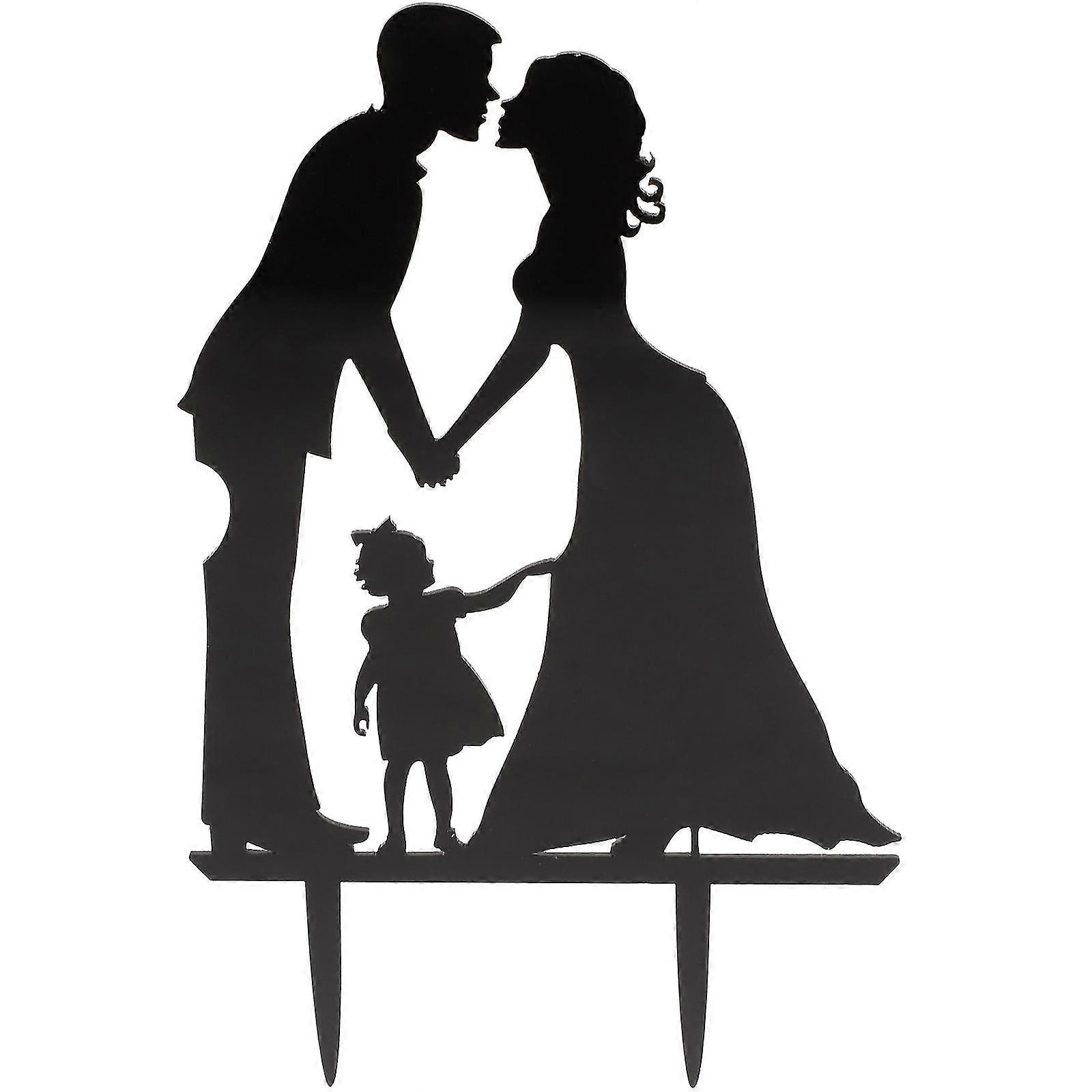 Bride And G Hn Hand Acrylic Wedding Cake Toppers Couple Silhouette Anniversary Cake Topper
