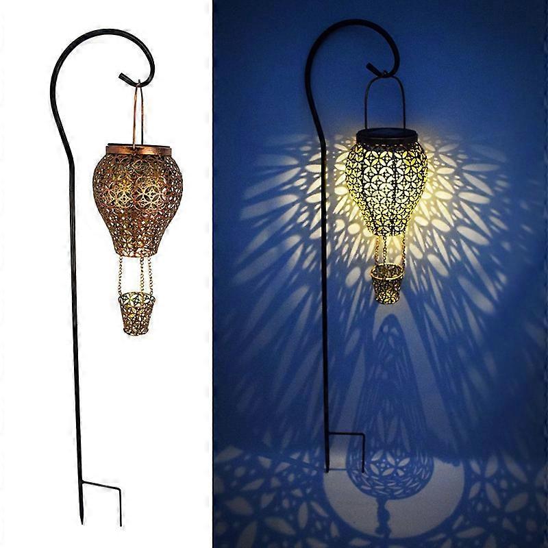 Solar Hot Air Balloon Light Metal Hollow Waterproof Lantern for Outdoor New