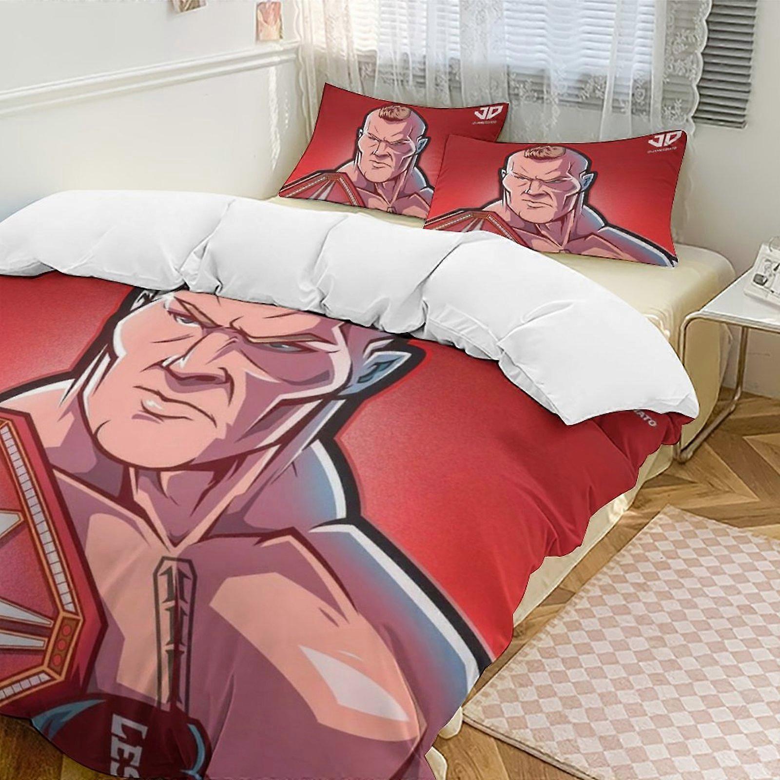 c727 WWE 2 Capa de Edredom de Cama Microfibra Conjuntos de Cama Conjuntos de Edredom Leve de 3 Peças, 1 Capa de Edredom e 2 Fronhas para Crianças ee727