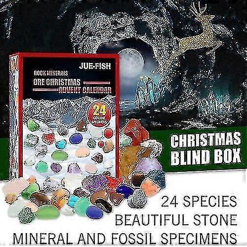 Healing Crystal Advent Calendar Rocks Storage Gift Boxes