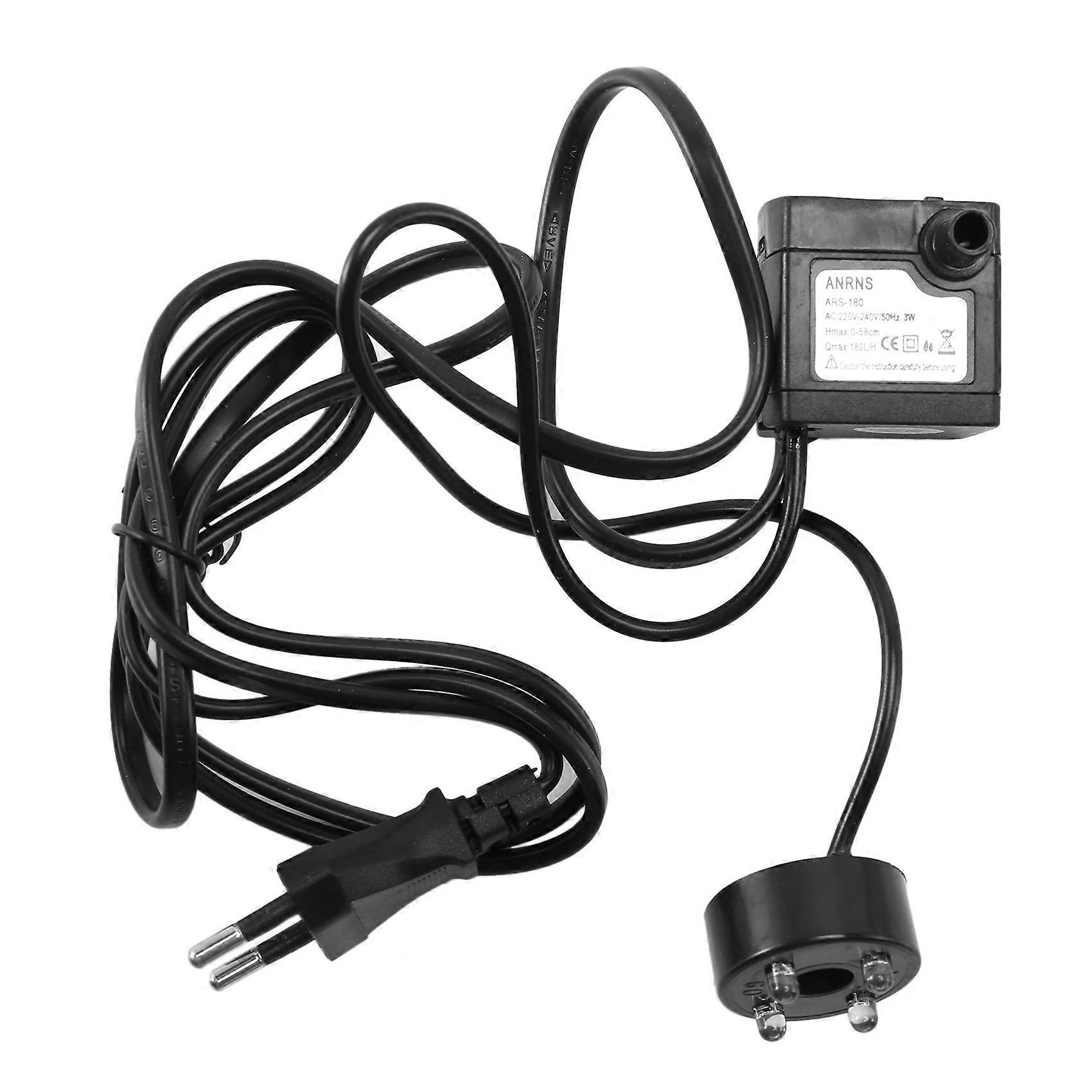 3W Tauchwasserpumpen mit 4-LED-Lichtpumpe Aquarium Brunnen Fischteich Tank EU Stecker