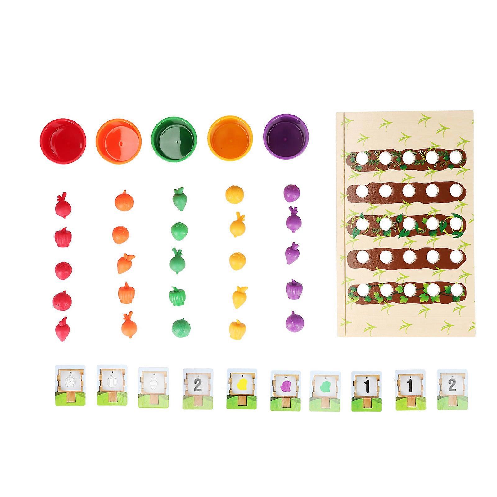 High Simulation Fruit Vegetable Farm Toys Color Cognition Classification Cup Educational Toy