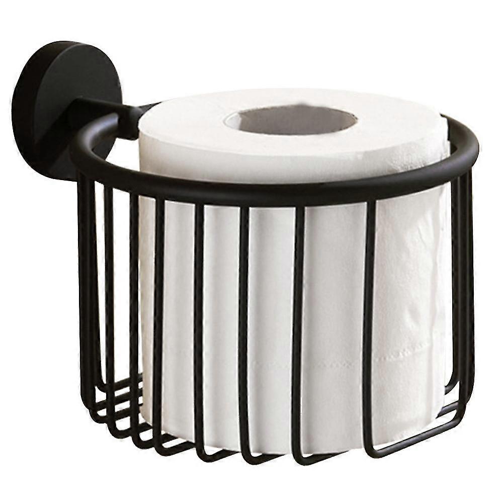 Creative Wooden Aluminum Tissue Holder Wall Mounted Bathroom Toilet Paper Rack Hollow Storage Baske