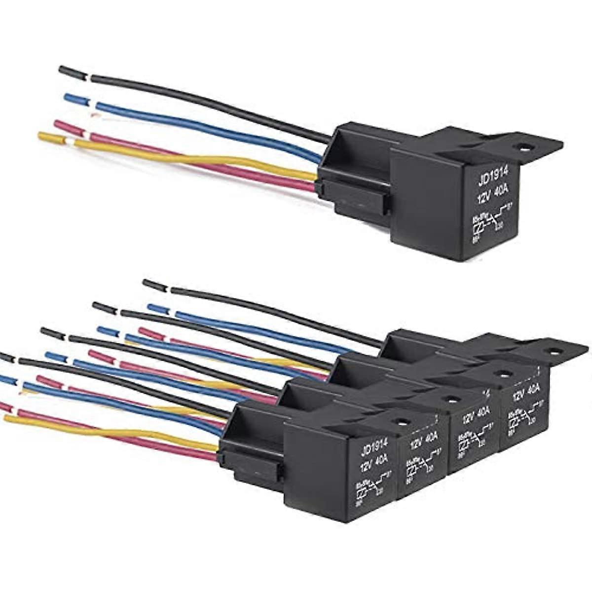 5 x Relay Set Opener Closer Relay Power Relay Socket Connector Waterproof for Car Truck Motorcycle Boat