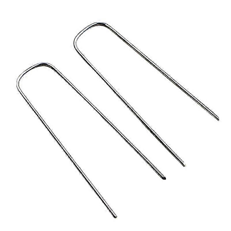 Garden Nails - Lawn U-shaped Nail Pins For Weed Control Film Mats/mesh Galvanised Floor Nails (10cm-10 Pieces)