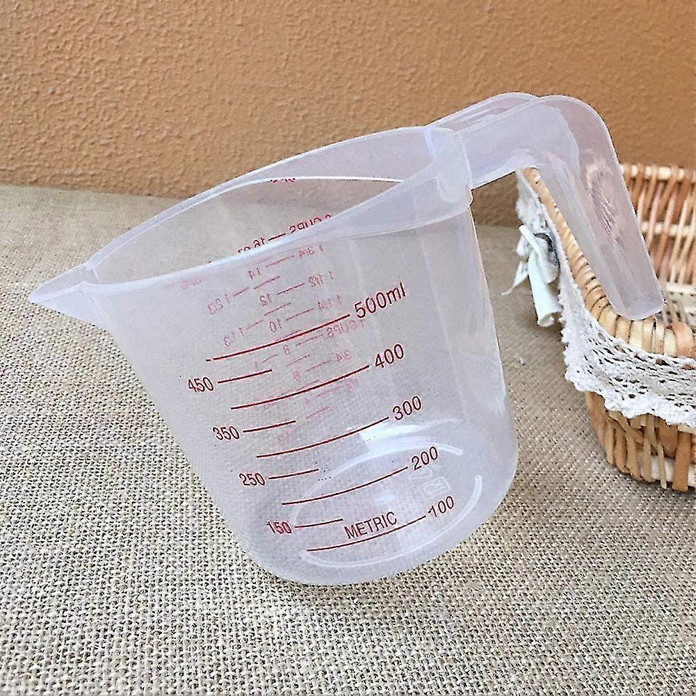 Measuring Jug Plastic Measuring Cup With Scale Handle Transparent Measuring Cups Nesting Stackable Container For Liquids Dry Solid (500ml)1pcs