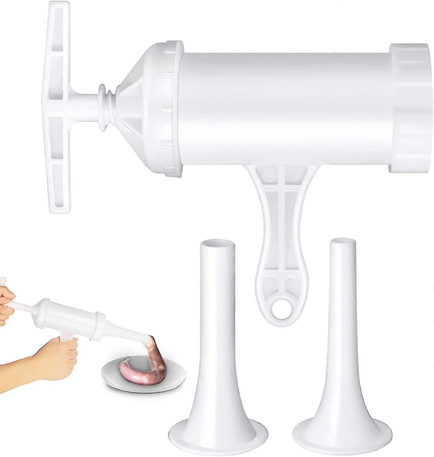 Sausage Stuffer Manual Machine Stuffer Sausage With Thick Funnel And End Press Sausages For Homemade Sausages (white)