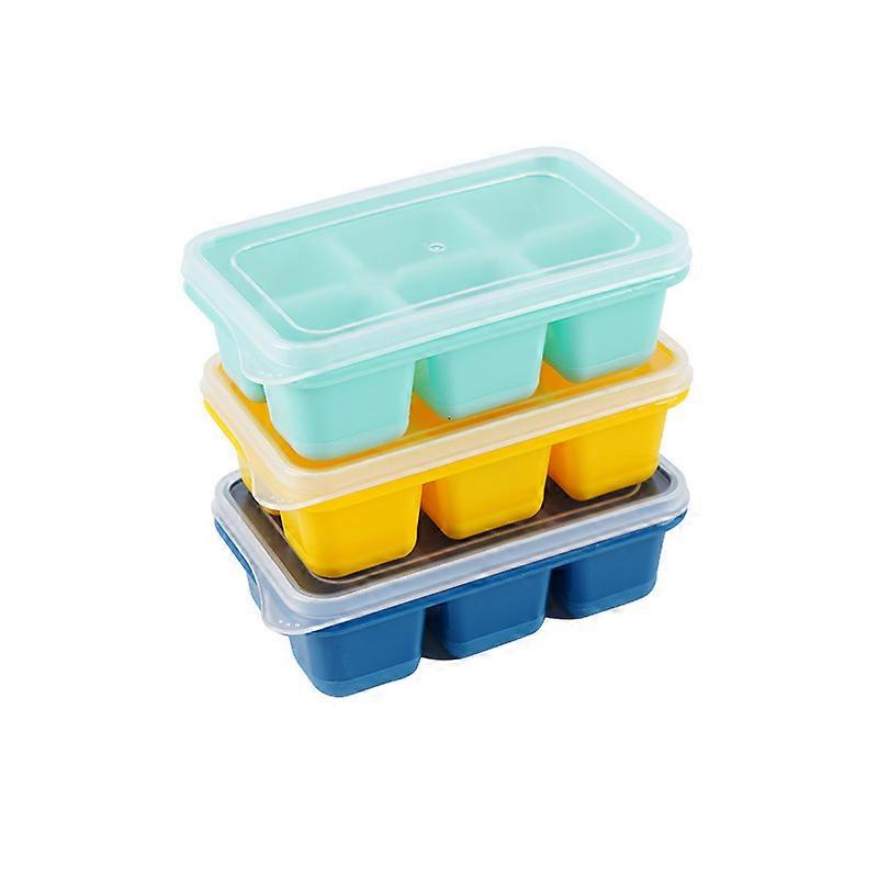 3 Pcs Ice Cube Molds, Large Ice Cube Tray with Lid Stackable and Dishwasher