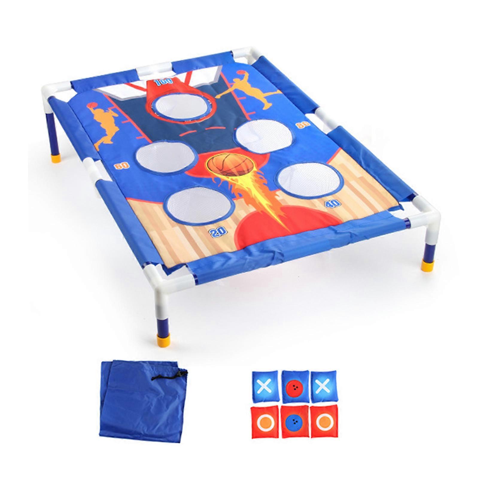 6 Hole Bean Bag Toss Game Set with Bean Bags for Kids Sandbag Throwing Hoop Easy to Install Cornhole Game Set Develops Coordination Outdoor Games Part