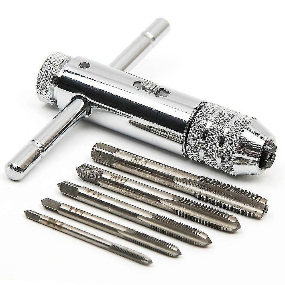 Hand Taps | Metric Taps | Taps And Dies | M3 M4 M5 M6 M8 Taps | Thread Taps | With Reversible Tap Holder With Ratchet