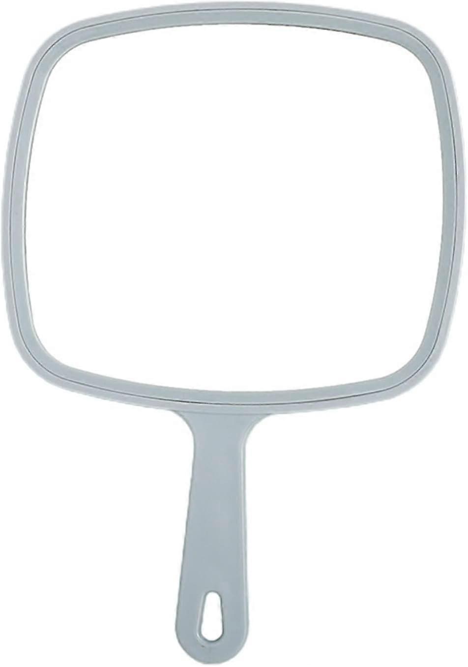 Light blue large handheld mirror makeup mirror with hanging holes