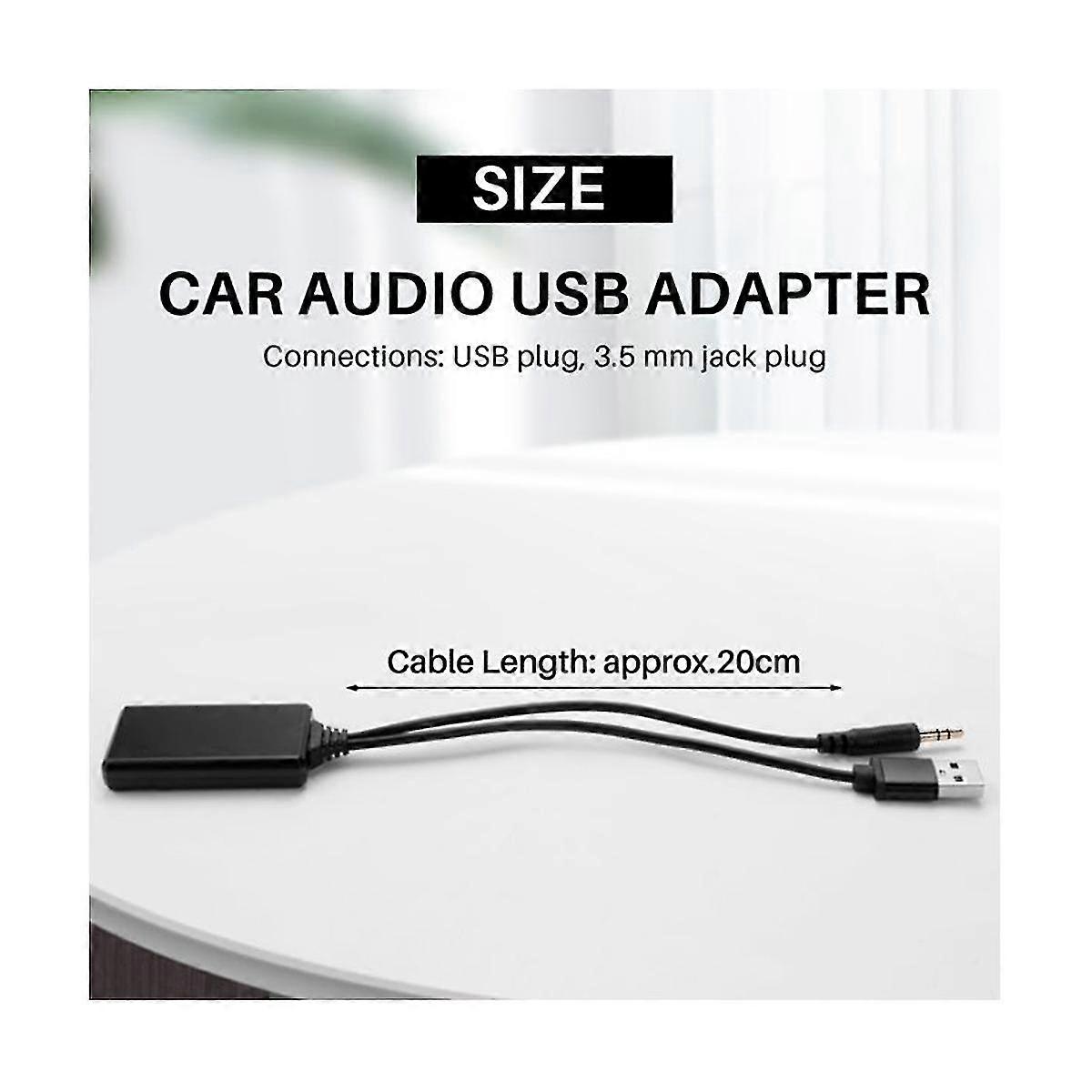 2 PCS Car Wireless Bluetooth Module Music Adapter Auxiliary Receiver Aux Audio USB 3.5Mm Socket for