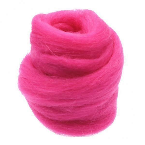 3x10g Handmade Wool Top Fibre Roving For Needle Felting Materials Rose Red