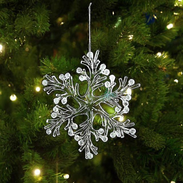 Xmas Tree Transparent Snowflake Hanging Ornaments Acrylic Pendant 2023  Decoration For Home Navidad Gifts New Year 2024