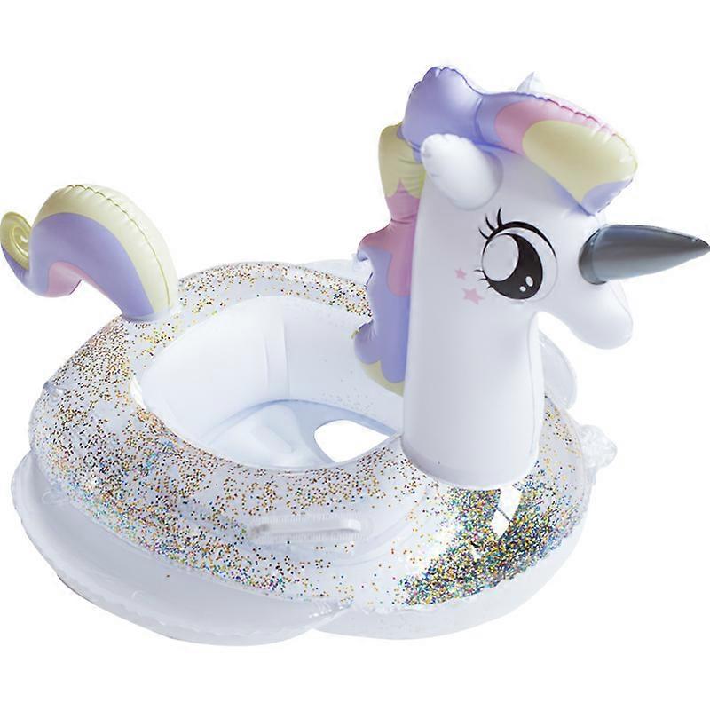 White Pony Baby Pool Float - Inflatable Unicorn Swim Ring