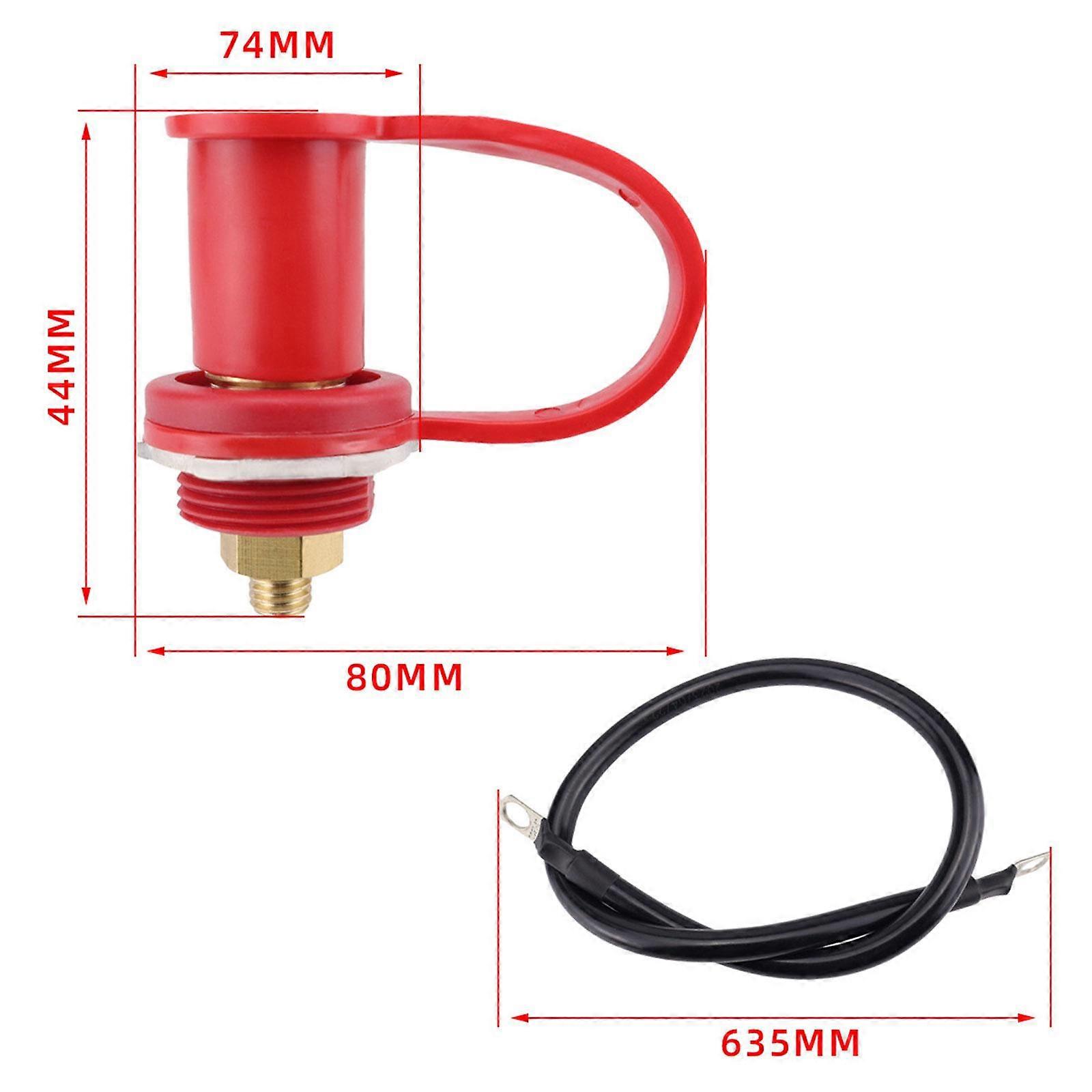 Battery Charger Post Set, Battery Jump Post with Cables with Dust Cover, Remote Battery Terminals for UTV Boat Automotive