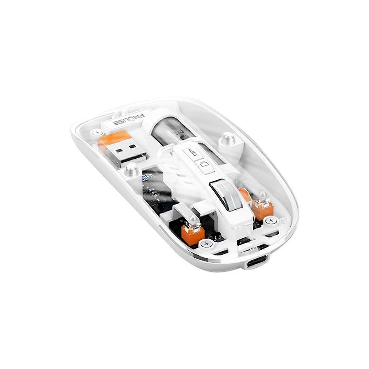 Wireless Mouse Bluetooth 5.1 2.4G Tri-Mode Gaming Mouse Ergonomic Mute Transparent Mouse for PC Laptop Cell Phone A