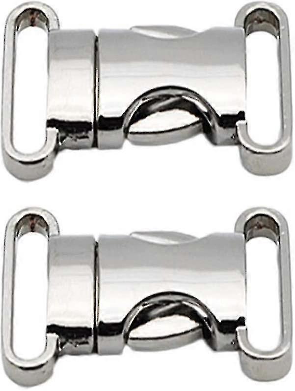 2pcs Metal Side Release Buckles Adjustable Quick Release Clips Diy Craft Accessories (silver)