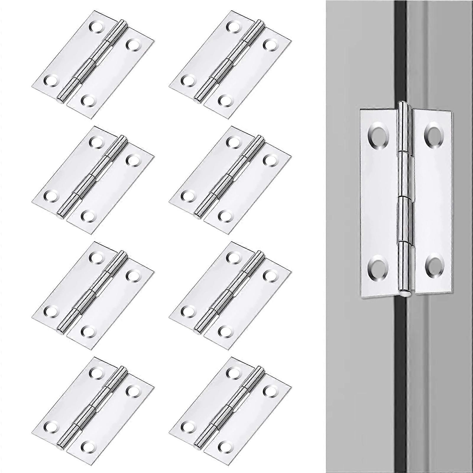 8pcs stainless steel door hinge - silver