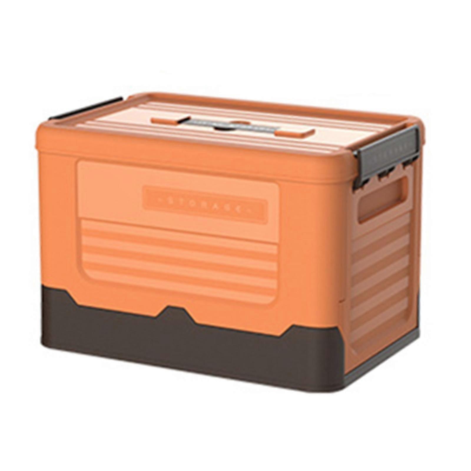Folding Large Capacity Storage Box Multi-Purpose Stackable Storage Container With Secure Cover For
