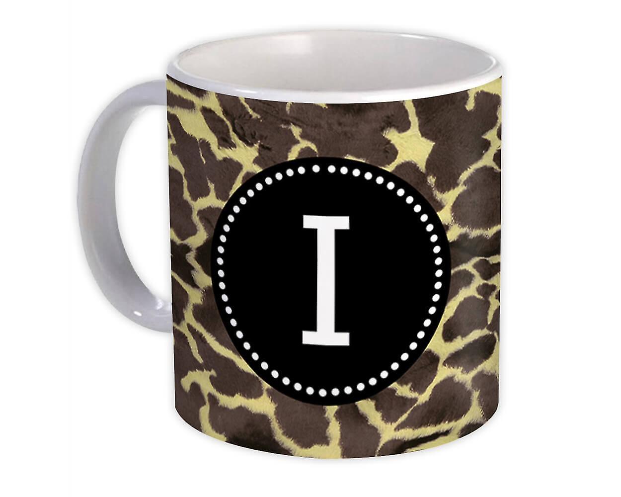 Geschenkbecher: Monogramm Buchstabe I Giraffe