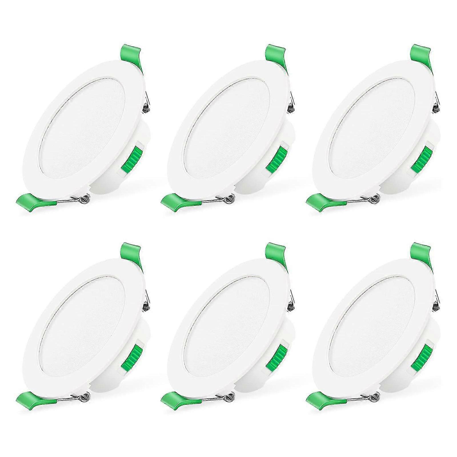 6pcs 7w White Led Downlight Recessed Ceiling Lights Slim Spot Light