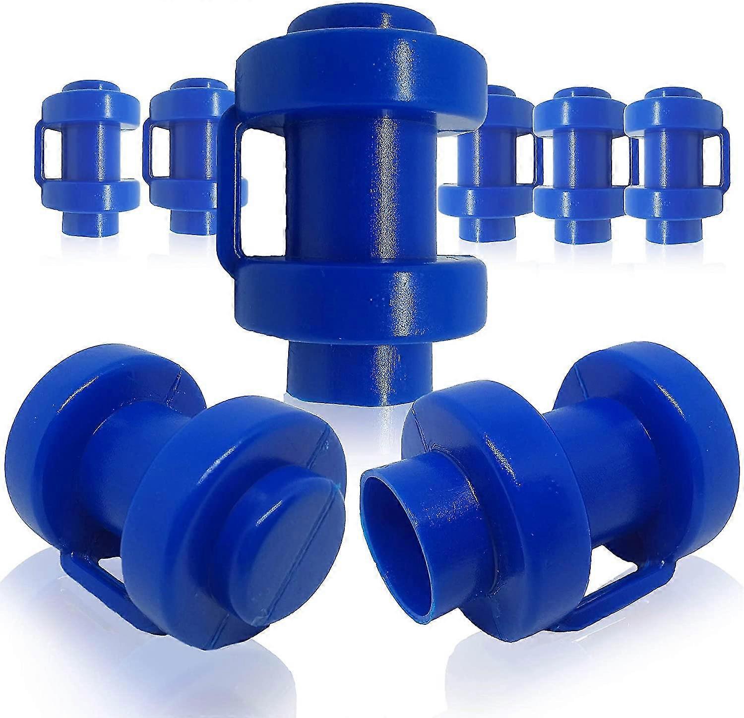 8 pack trampoline net bar end caps, 25mm, blue