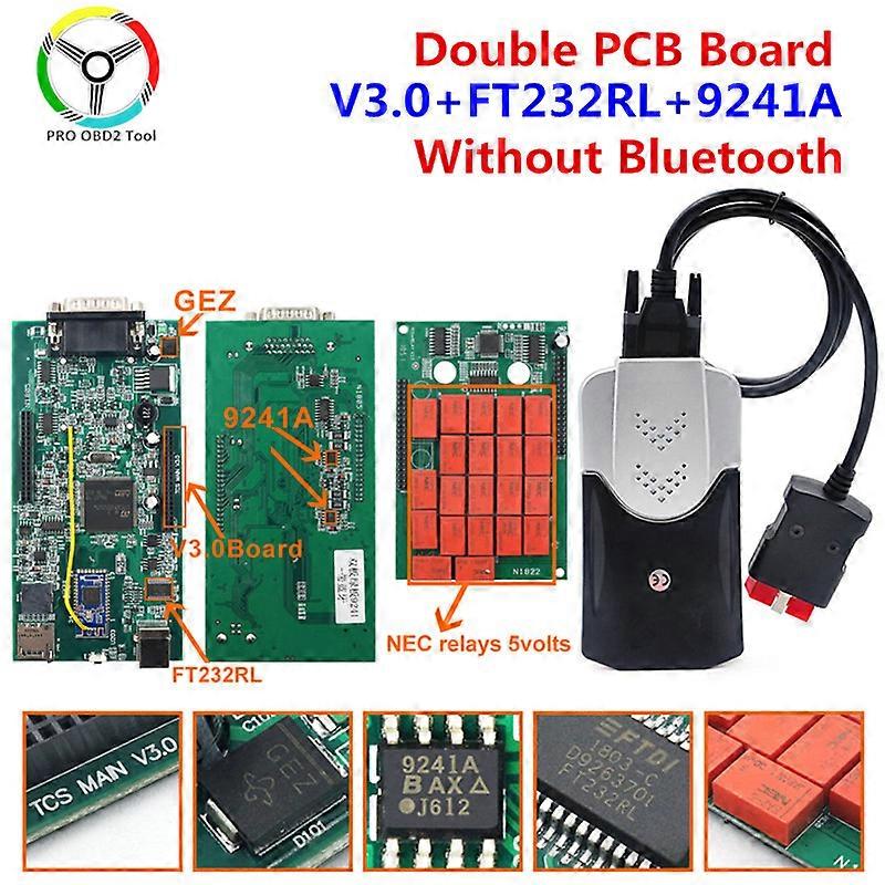 TCS Multidiag 2021.11 with Activator Software V3.0 9241A Double Green PCB V9.0 Code Reader Truck Diagnostic Tool Multidiag PRO