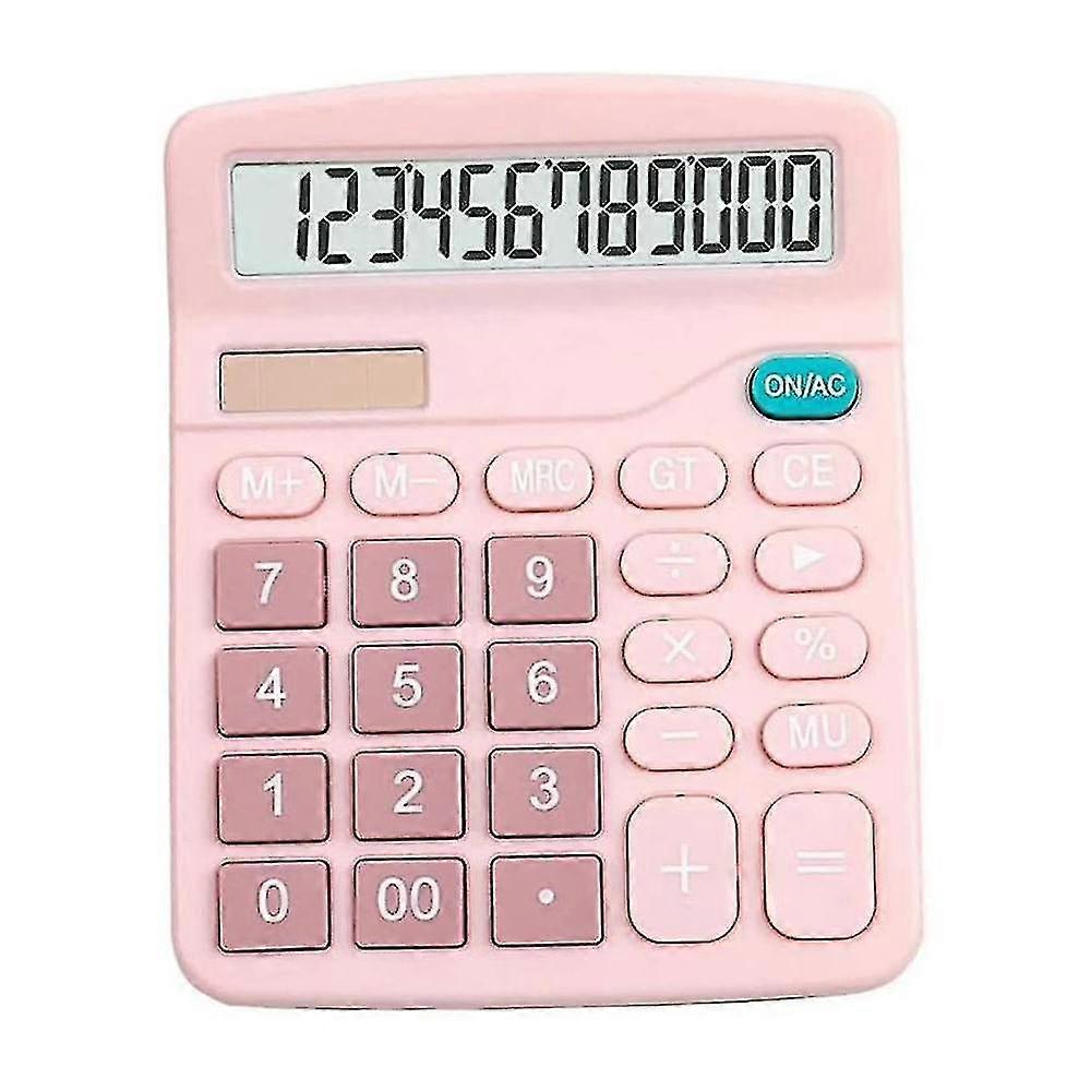 mini Desktop Digital Calculator, 12 Bit Smart, Pocket Size, Solar Battery, Desktop Electronic Calculator, Dual Power Supply For Home, Office, Scho PXC