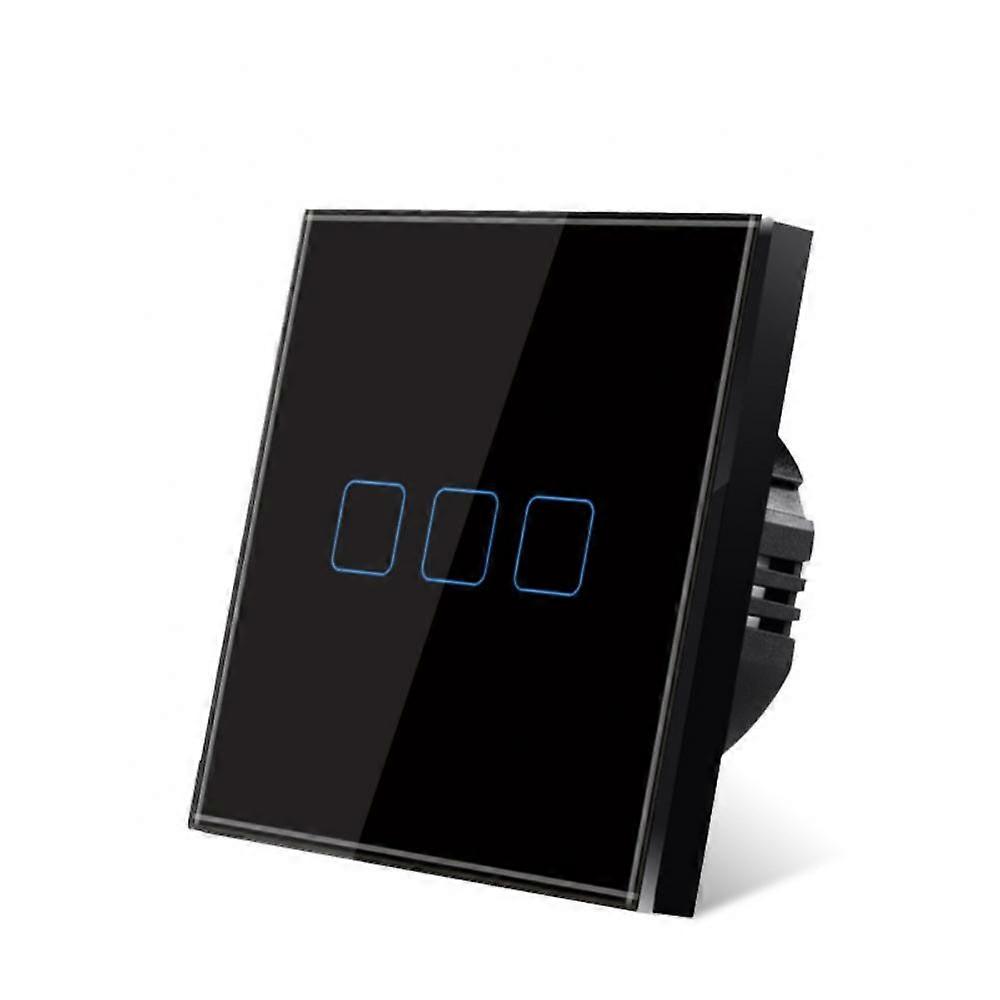 Touch Switch EU/UK standard Crystal Glass Panel Touch Switch, 220V 1/2/3 Gang 1 Way LED Light