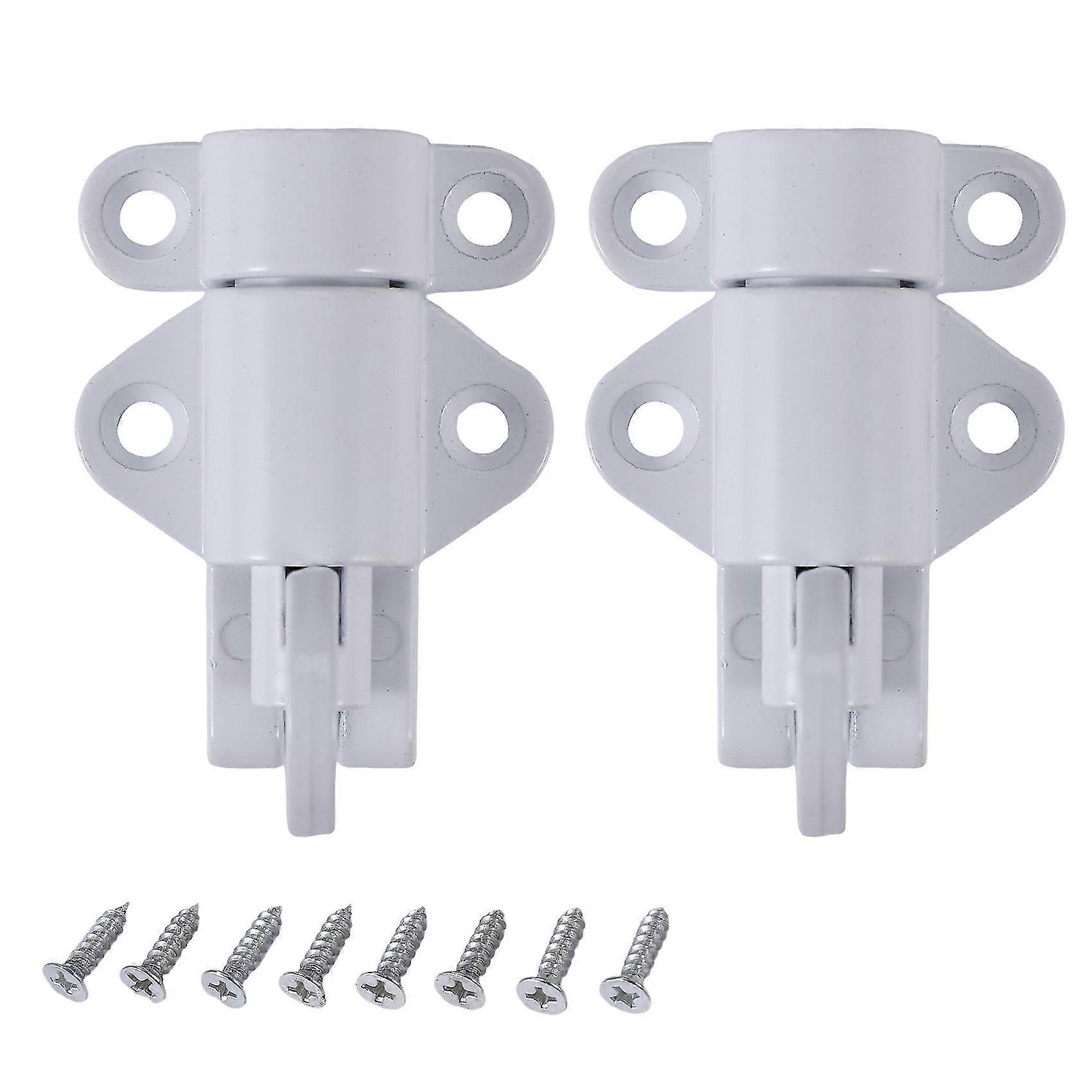 Aluminum Alloy Security Automatic Window Gate Lock Spring Bounce Door Bolt Latch, White