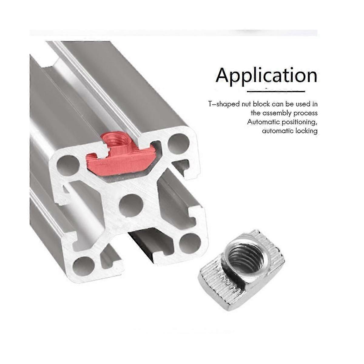 200 Pieces 2020 Series T Nuts T-slot Nut Hammer Head Fastener -plated Carbon Steel Sliding T Nuts M