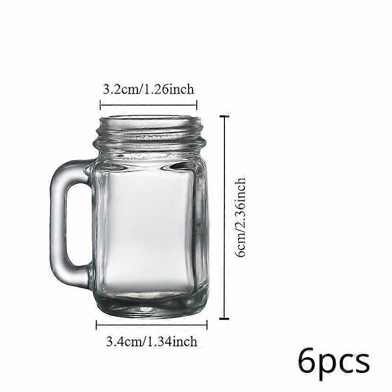 6-Pack Mini Beer Mugs With Handles - Reusable Glass Cocktail Cups For Parties, Bbqs & Birthdays - Insulated, Handwash Only
