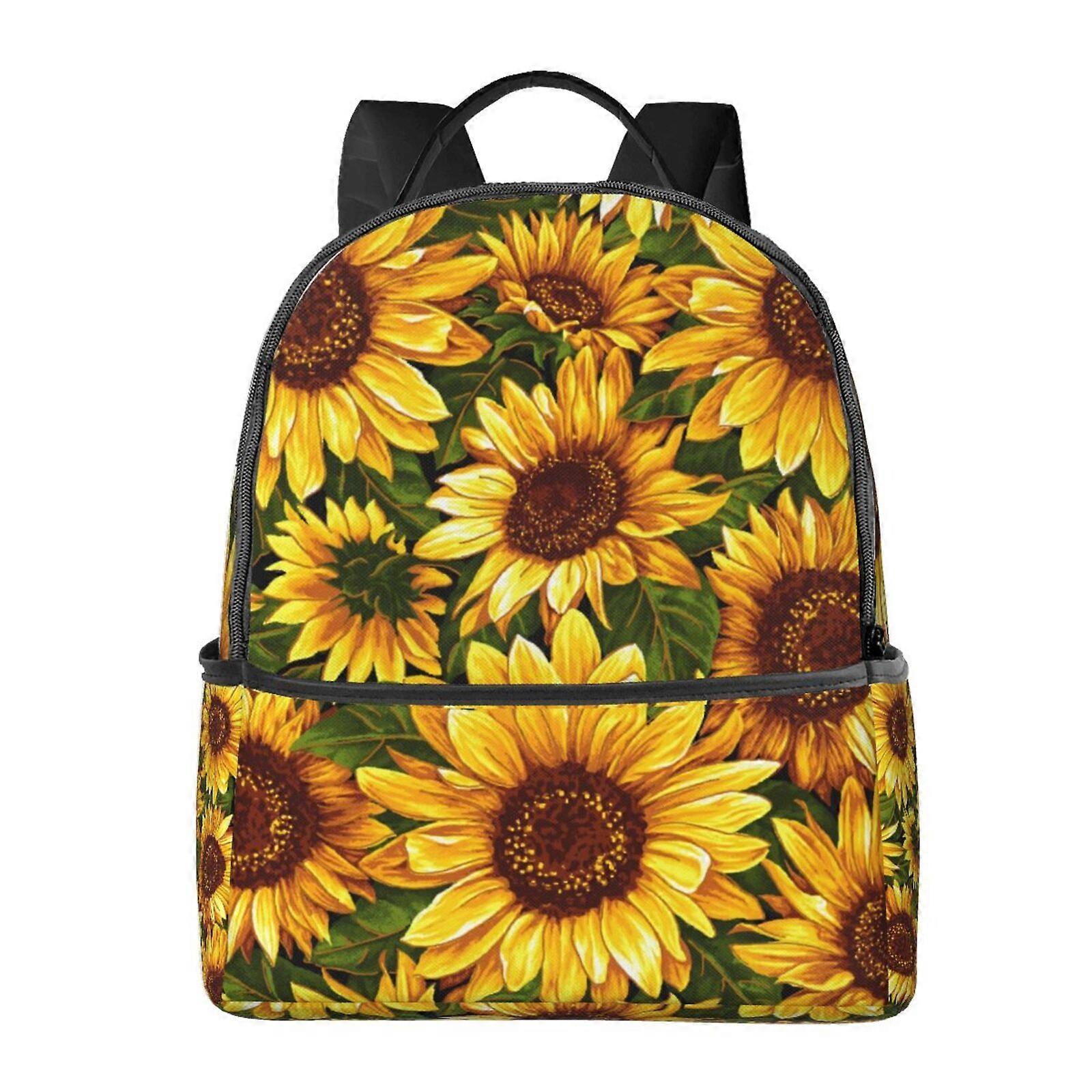 Sunflower Patterns Backpack,Large Capacity Travel Backpack,Laptop Backpack,Water Resistant Backpack For Women Men