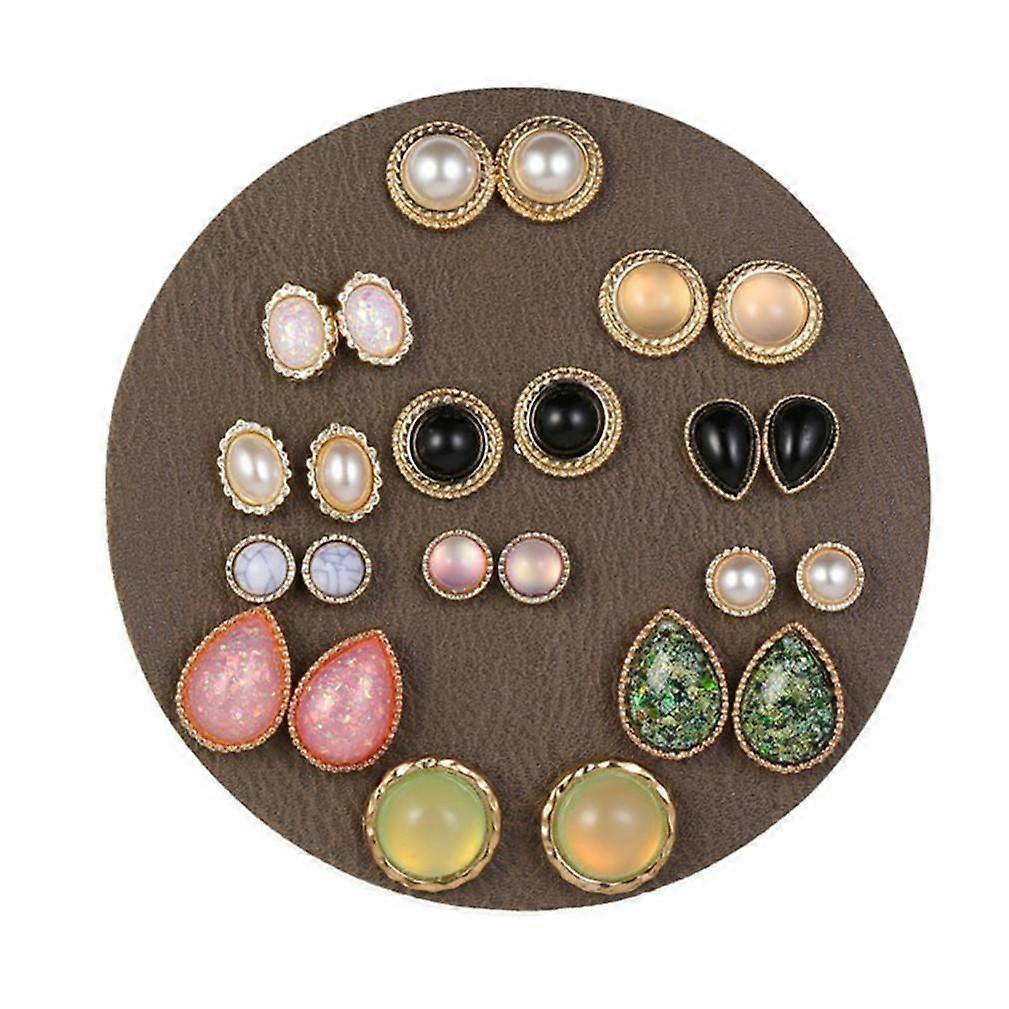 Earrings Set Cat Eye Resin Leather Eardrops for Wedding
