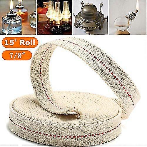 7/8 Inch Flat Cotton Wick 15 Foot Length Wick For Oil Lamps And Lanterns 4.5m