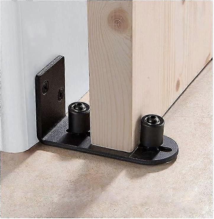 Floor Guide Sliding Barn Doors Adjustable Wall Mount Ball Bearings Black Guide