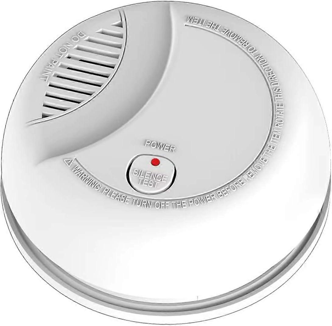 Smoke Detector, 10 Year Battery Life Flame Retardant Material Fire Detector Detector with Detector and Test Button, Indicator Light, Loud Voice, Low B