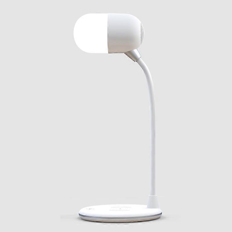 LED desk lamp - desk lamp with built-in Bluetooth speaker and wireless charging, smart touch dimming eye protection bedside lamp