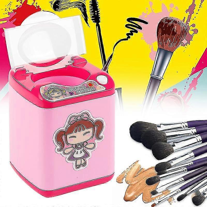 Multifunctional Mini Makeup Brush Puff Cleaning Machine Simulation Toys Pretend Children's Games