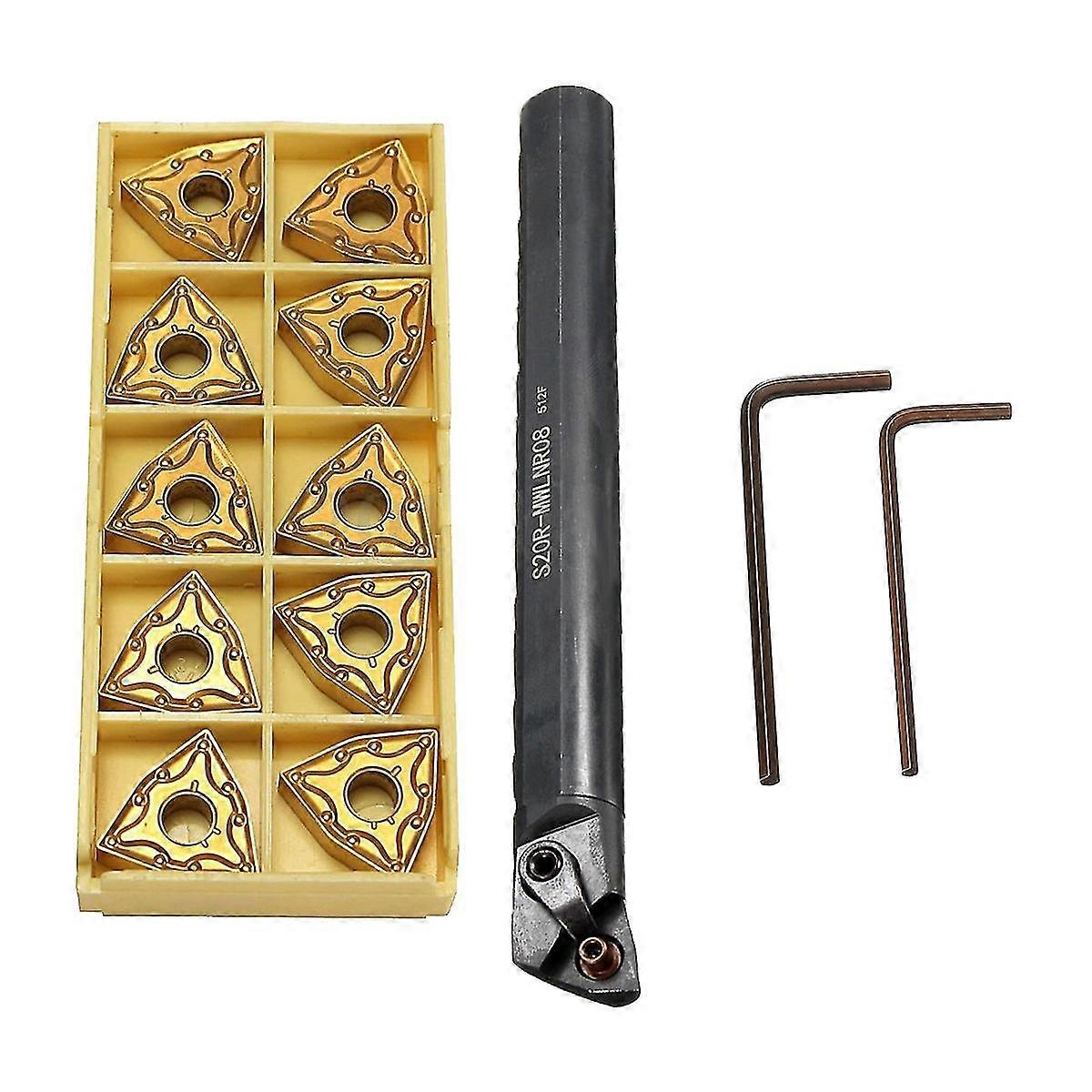 S20R-MWLNR08 Lathe Boring Bar Turning Tool Holder with 10pcs WNMG080404 Insert