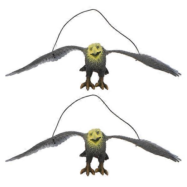 2Pcs Emualtion Eagle Model Toy Creative Bird Repellent Tool Chic Pendant Black