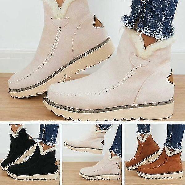 Classic Non-slip Ankle Snow Booties Warm Fur Lining Boots-MXBC