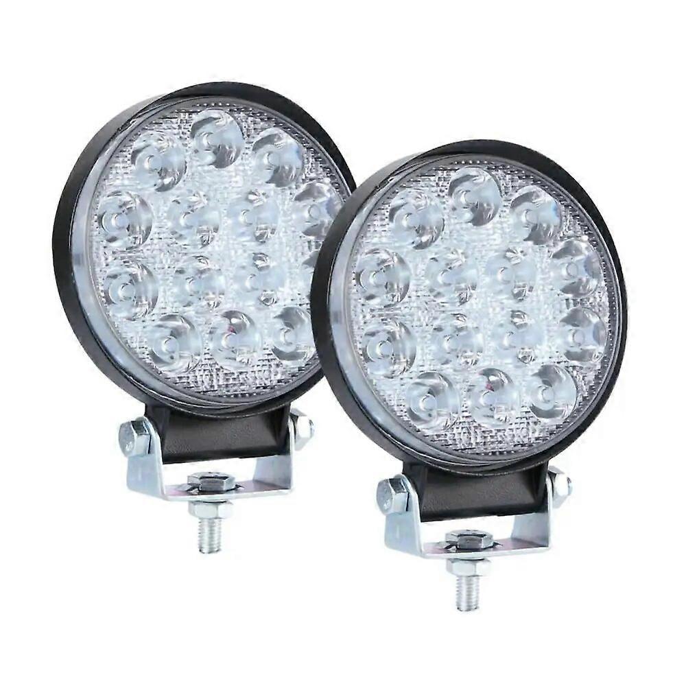 Round 140W LED Work Light 12V 24V Car Light Bright Beam Off-Road Flood 9000lm IP68 waterproof Spot light SUV DRL Fog Lamp